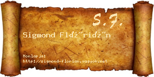 Sigmond Flórián névjegykártya